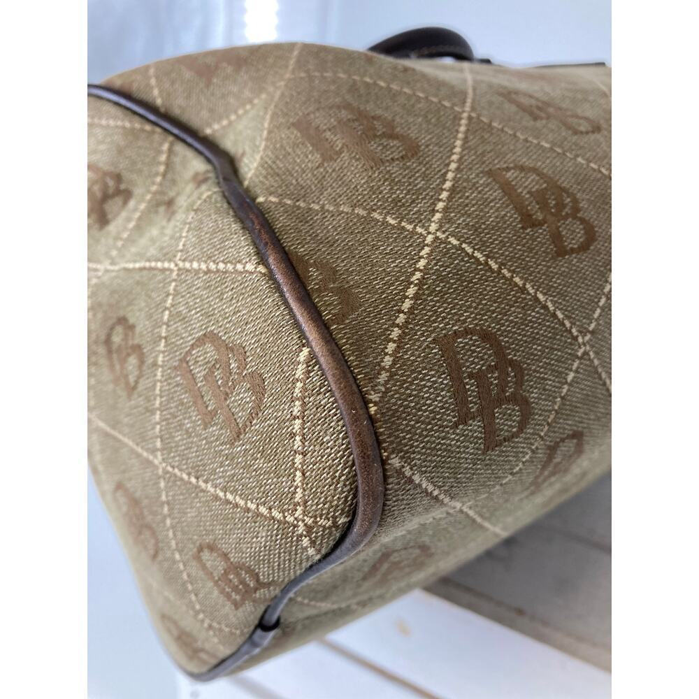 DOONEY BOURKE LARGE TAN CANVAS LEATHER TRIM HANDBAG - Picture 10 of 16